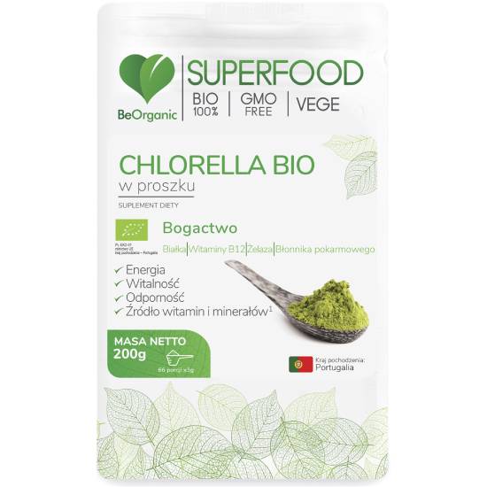 Beorganic - chlorella bio w proszku, 200 g