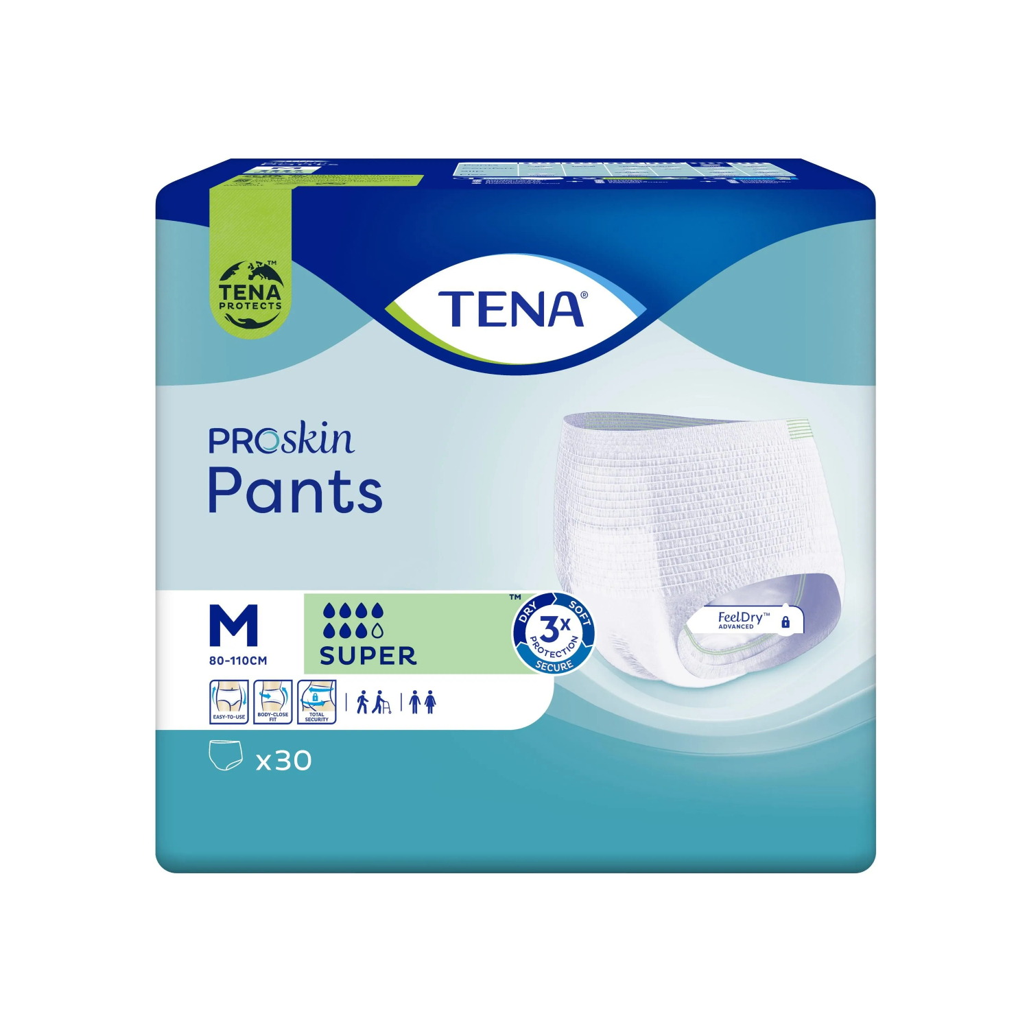 Tena pants - proskin super, majtki chłonne, rozmiar m, 12 sztuk