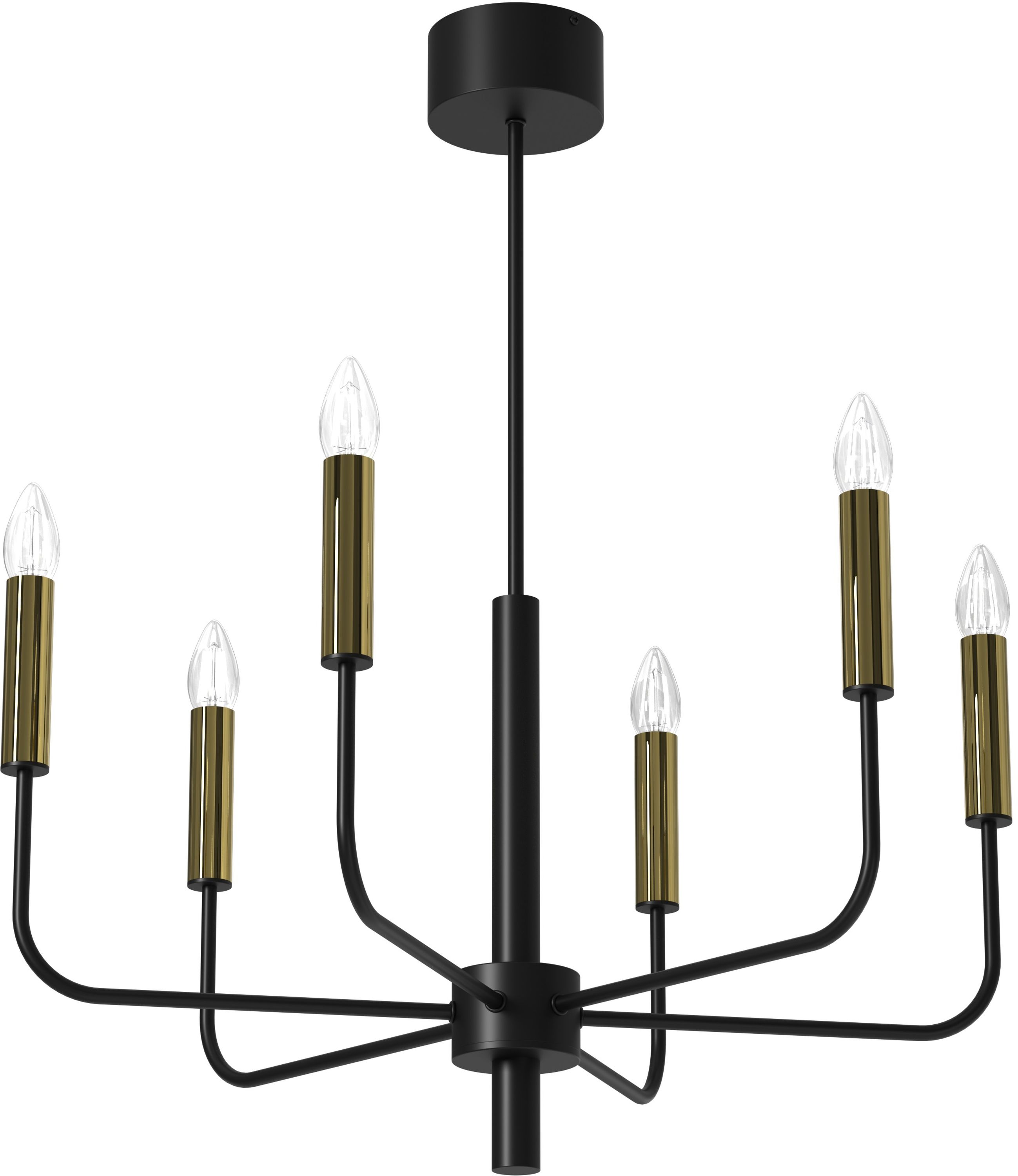 Luminex Akasya lampa podsufitowa 6x15W czarny/złoty 4279