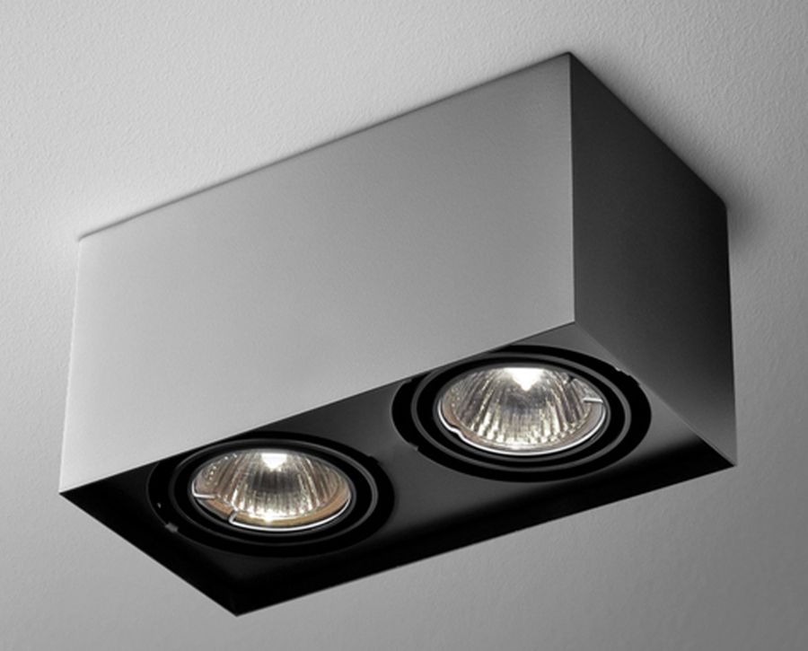 Aqform Squares lampa podsufitowa 2x50W czarna struktura 45812-0000-U8-PH-12