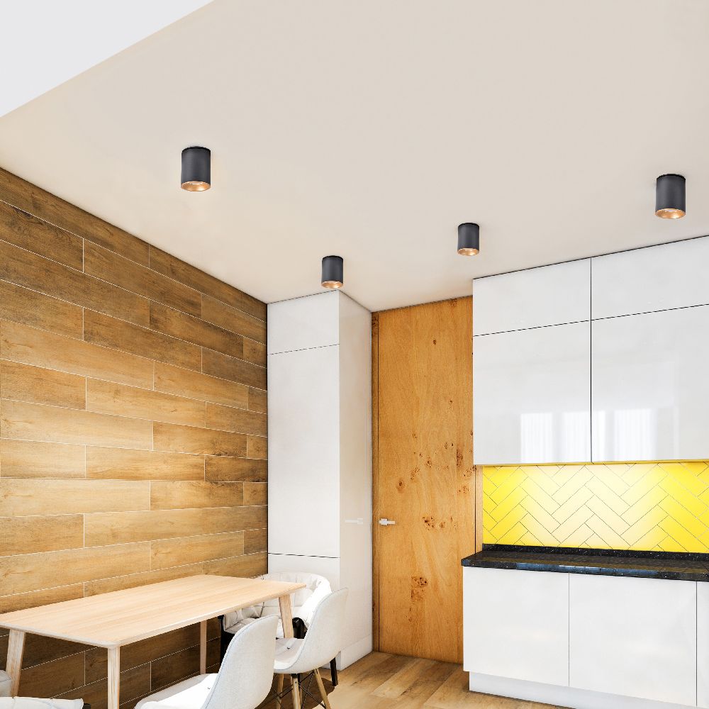 Goldlux Haron lampa podsufitowa 1x10 W czarna 314222