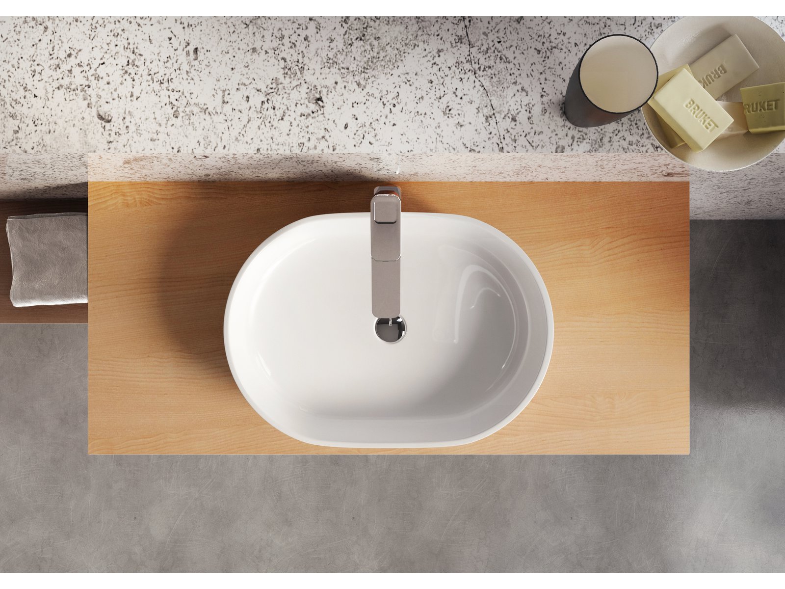 Ravak blat podumywalkowy 80 cm I prosty dąb X000000842