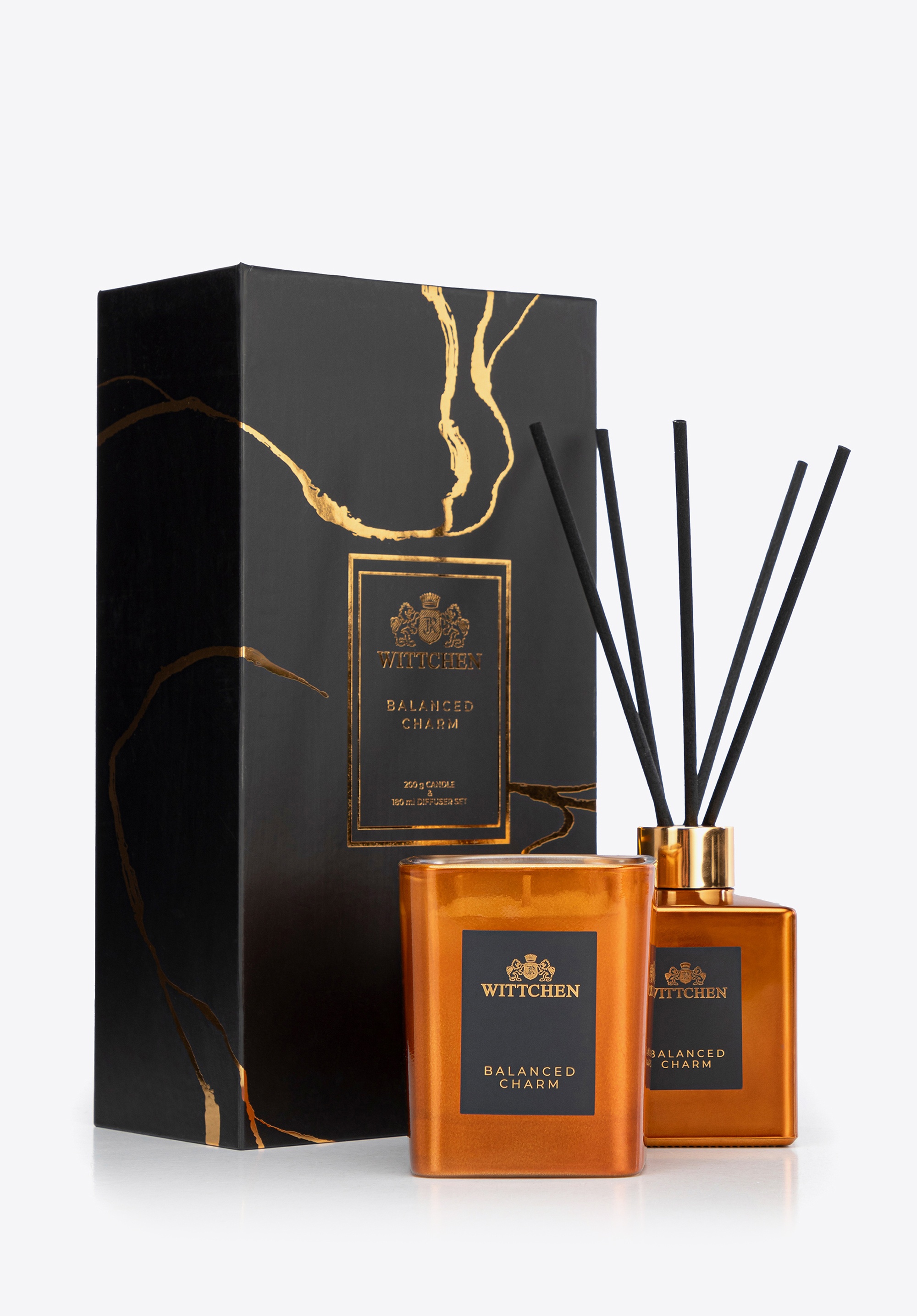 Zestaw - świeca sojowa i dyfuzor Balanced Charm