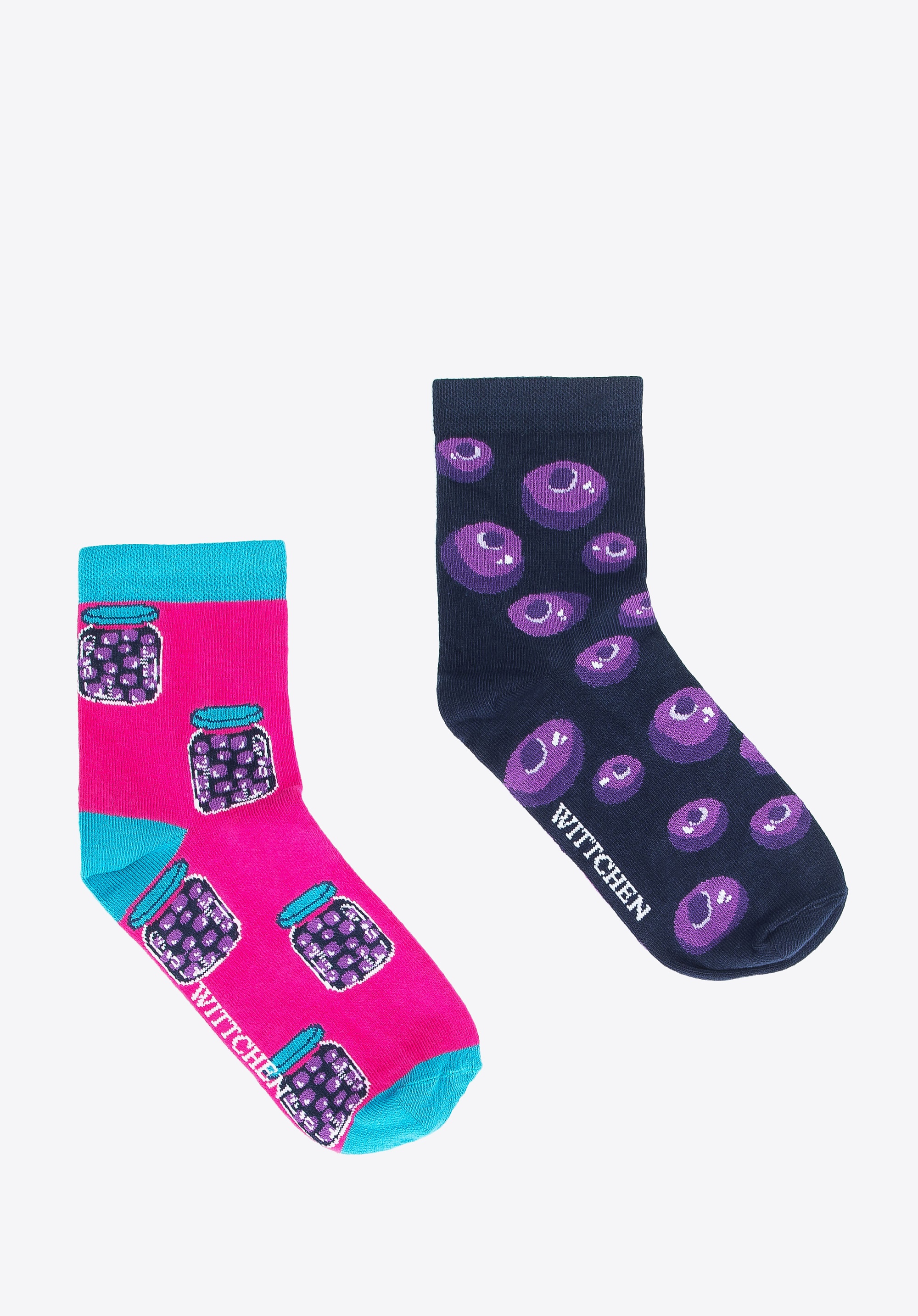 Damskie skarpetki w jagody – zestaw 2 par granatowo-różowe