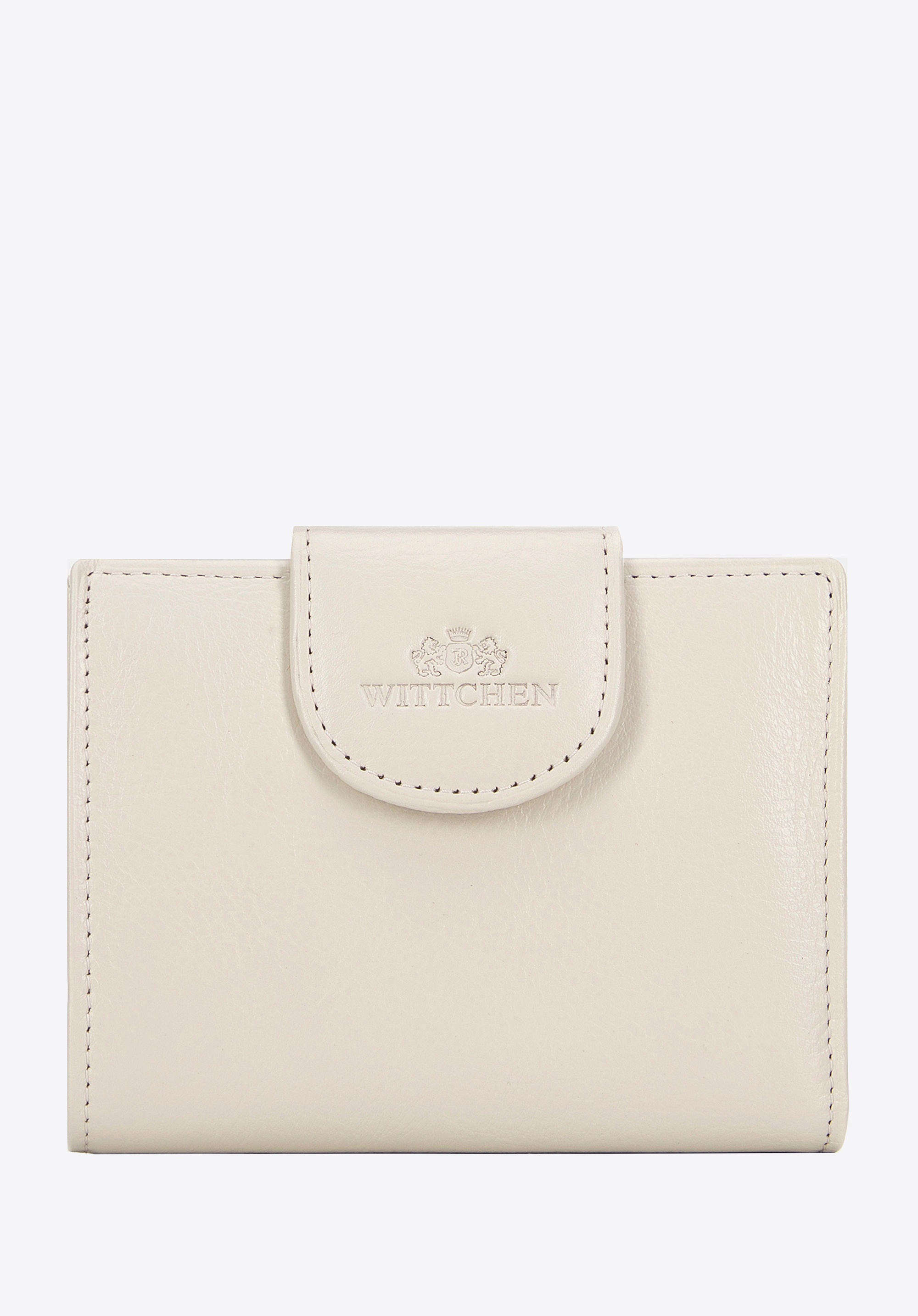 Damski portfel skórzany z elegancką napą kremowy