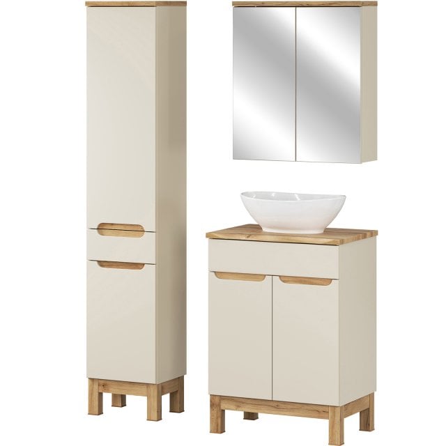 COMAD Zestaw mebli BALI CASHMERE 2 szafki 60 cm, blat WOTAN 60 cm, sł