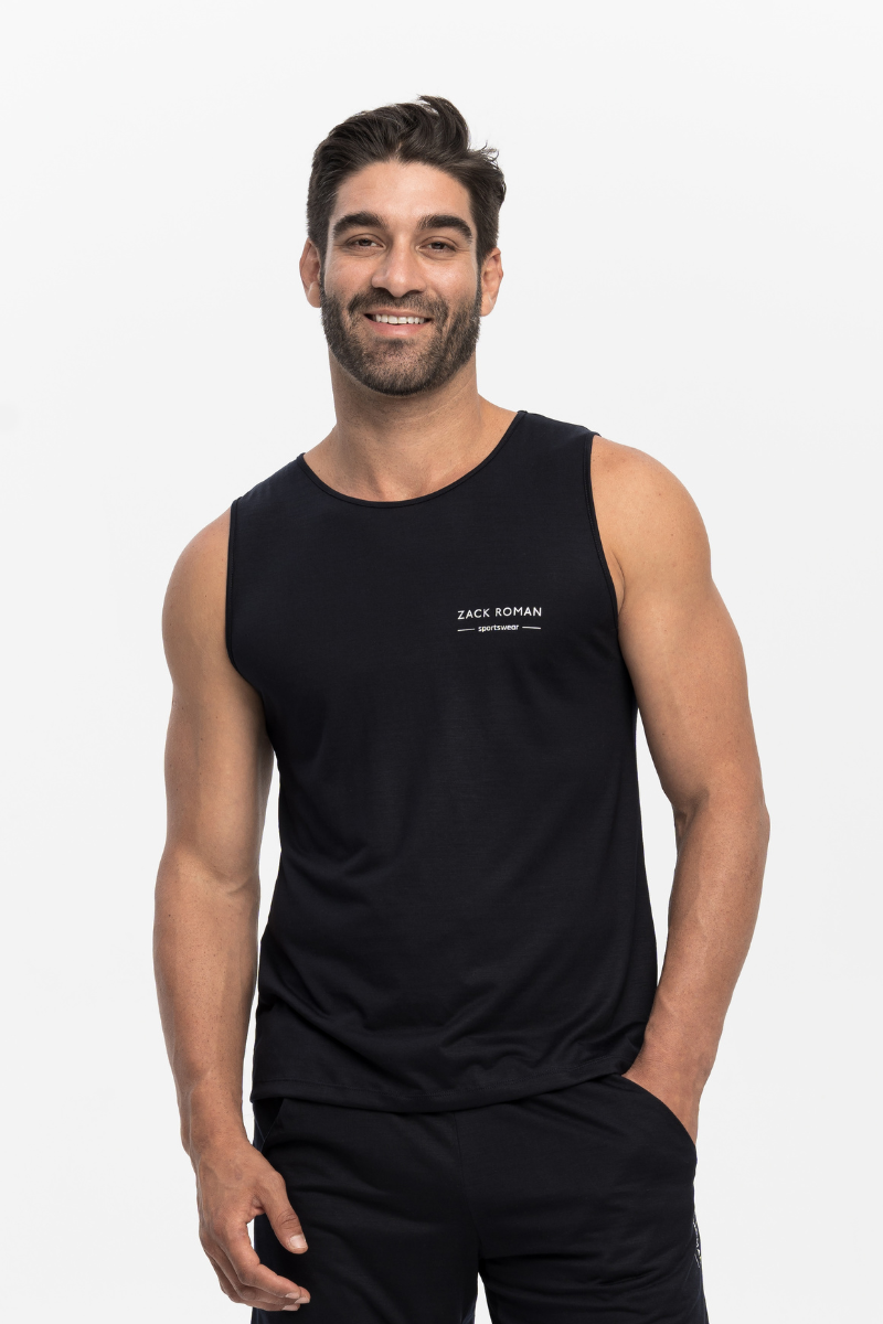 Koszulka Icefeel bez rękawów z wełny merino i eukaliptusa, granatowa