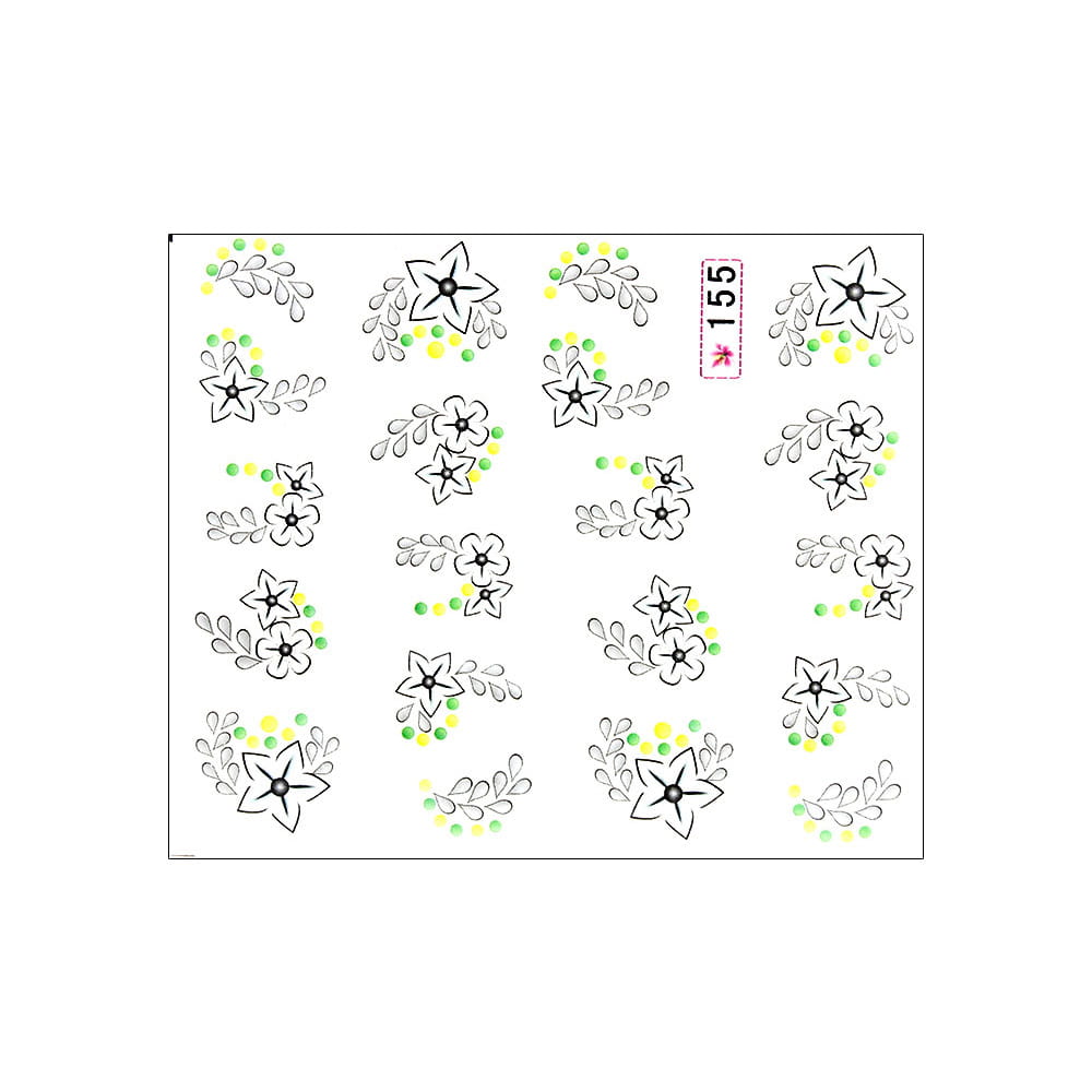 Naklejki wodne do paznokci kwiaty Nr 155