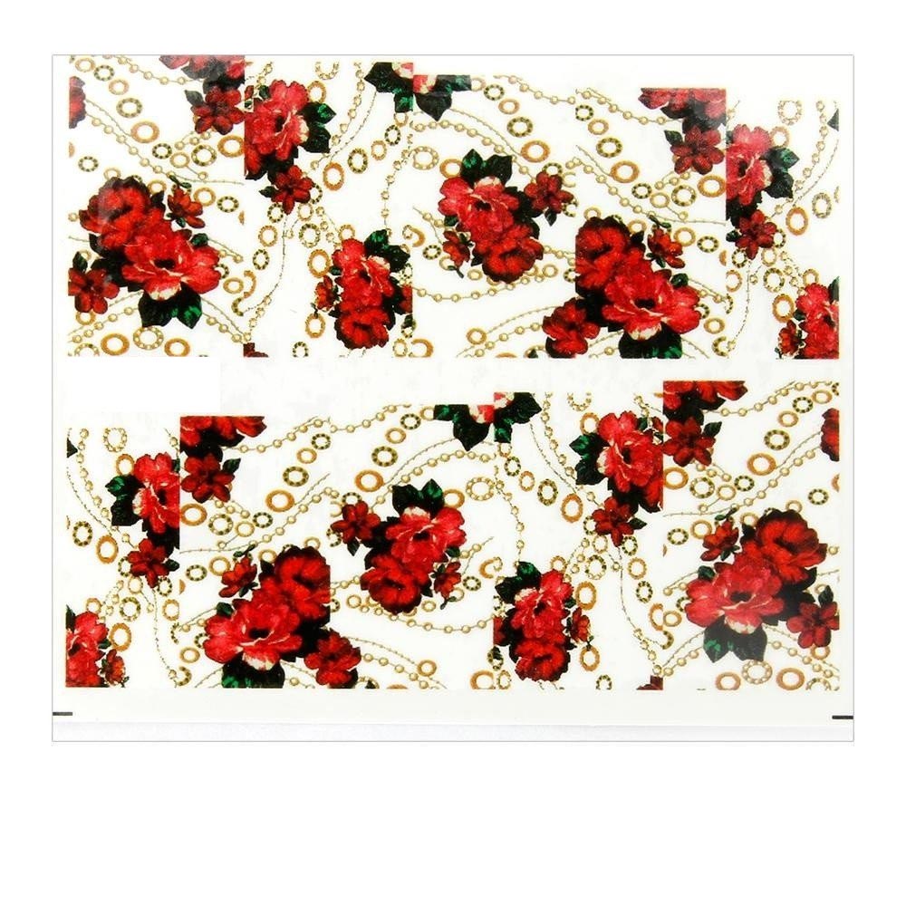 Naklejki wodne do paznokci arkusz 6,5 x 5,5cm na 10 palców Nr 2092