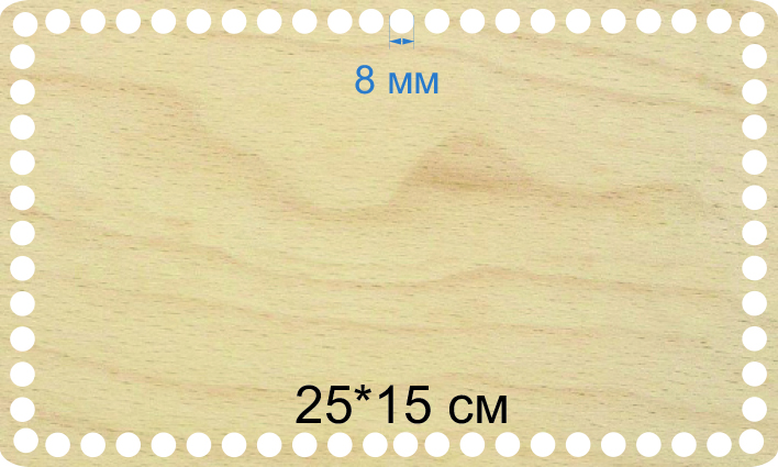 Baza dno koszyka prostokąt 25x15cm, 8mm