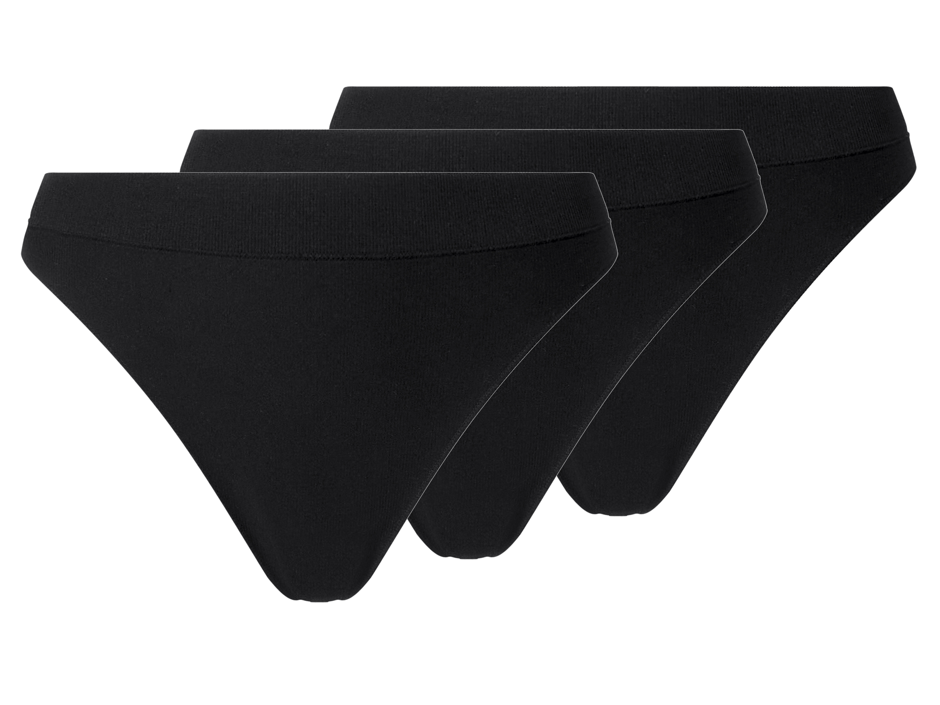 esmara Majtki stringi damskie, 3 pary Czarny, XS 32/34