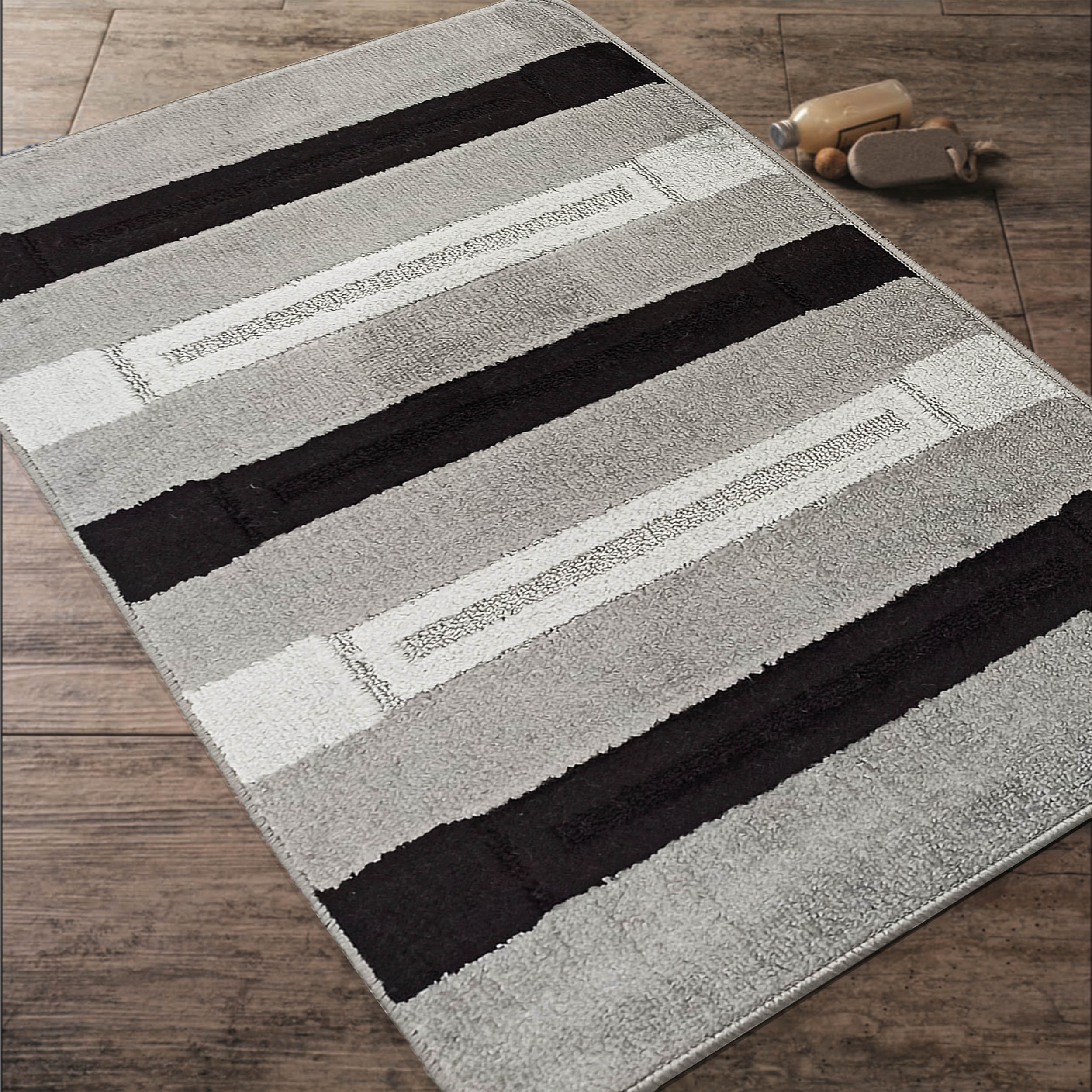 Komplet Dywaników Łazienkowych Montana Saidtex XL - Szary Pod WC Antypoślizgowy