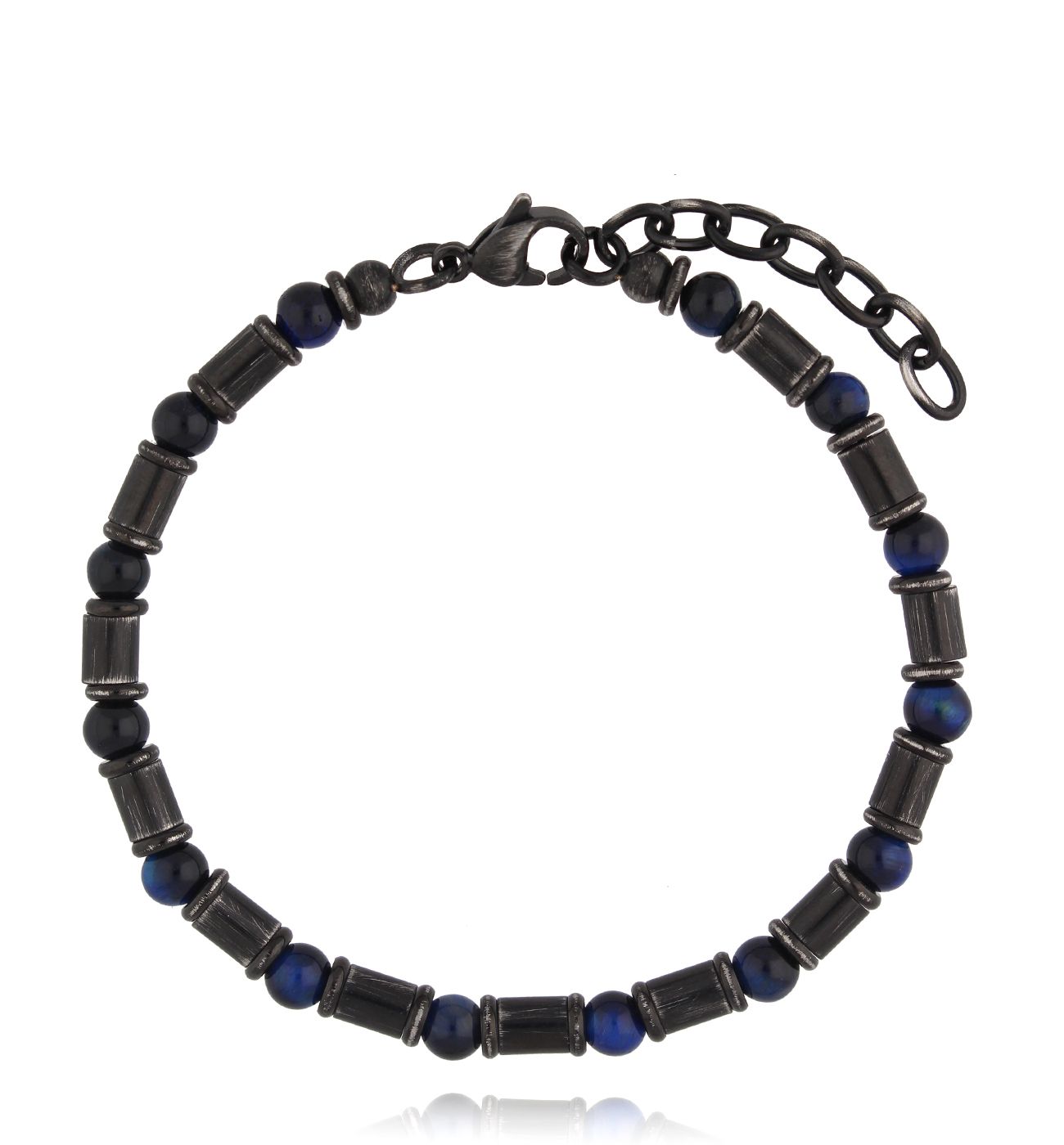 Bransoletka męska z lapisami 42 - By Dziubeka