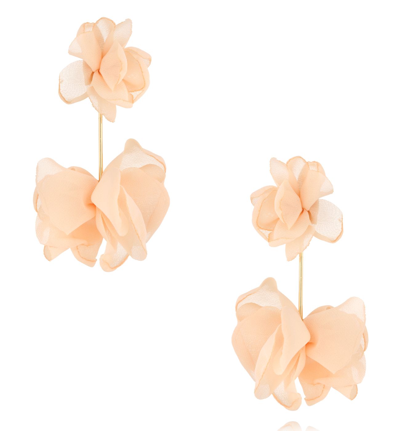 Kolczyki brzoskwiniowe długie materiałowe - By Dziubeka