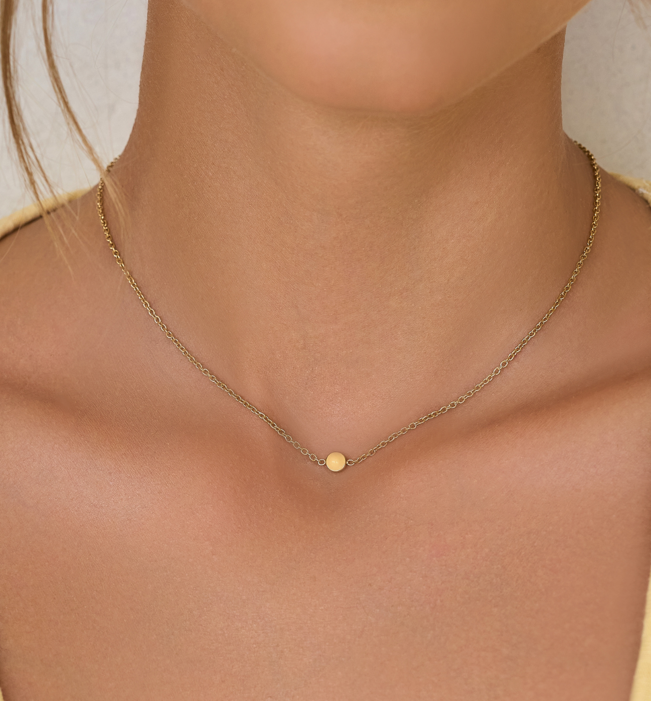 Naszyjnik złoty z żółtą emalią Gocce NSA1149