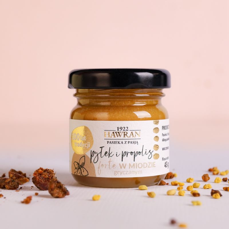 Pyłek i propolis FORTE w miodzie gryczanym 45g - Pasieka z Pasją Hawran