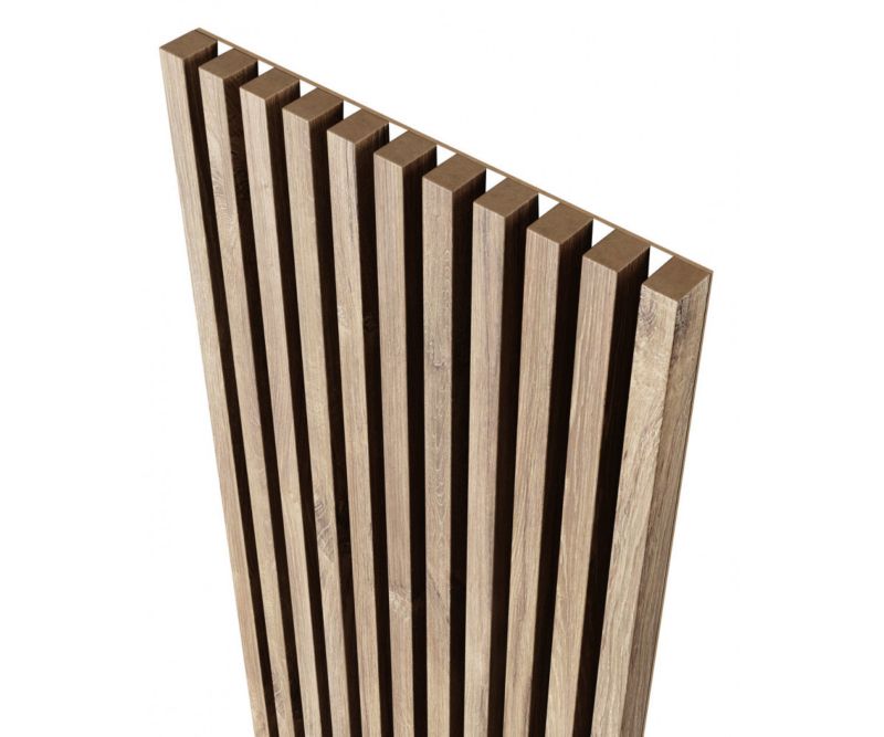 Lamele na białej płycie 18,5 x 275 cm Mebano PRO dąb stirling 4 szt.