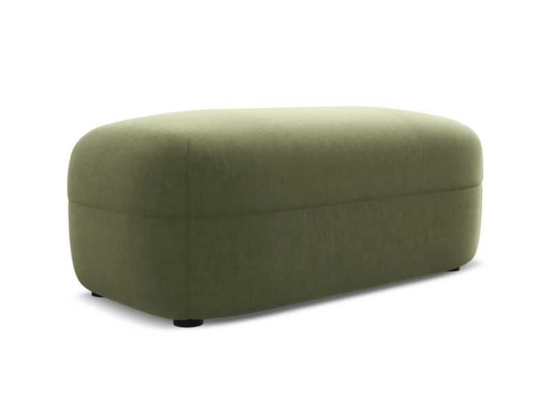 Pufa LaMiaSofa RIMINI z tkaniny welwetowej 92x48 cm oliwkowy 1 szt.