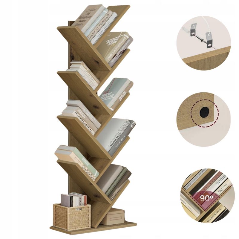 Regał na książki Matkam choinka w kształcie drzewa dąb artisan 1 szt.