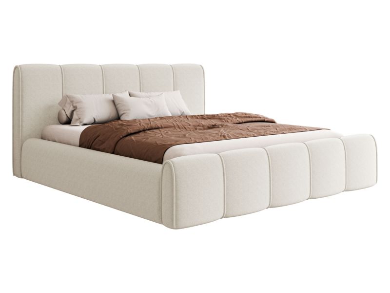 Łóżko tapicerowane MIRJAN 24 Lewis 200x200 śmietankowy 1 szt.