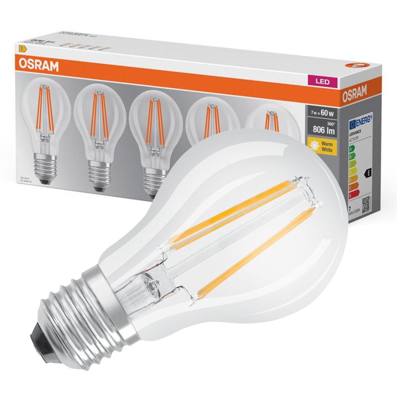 Żarówka LED Osram A60 E27 6.5W 806lm 2700K 300st 5 szt.