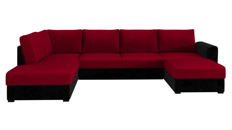 Narożnik z funkcją spania MIRJAN 24 Wilma Premium lewy czarny/czerwony 1 szt.