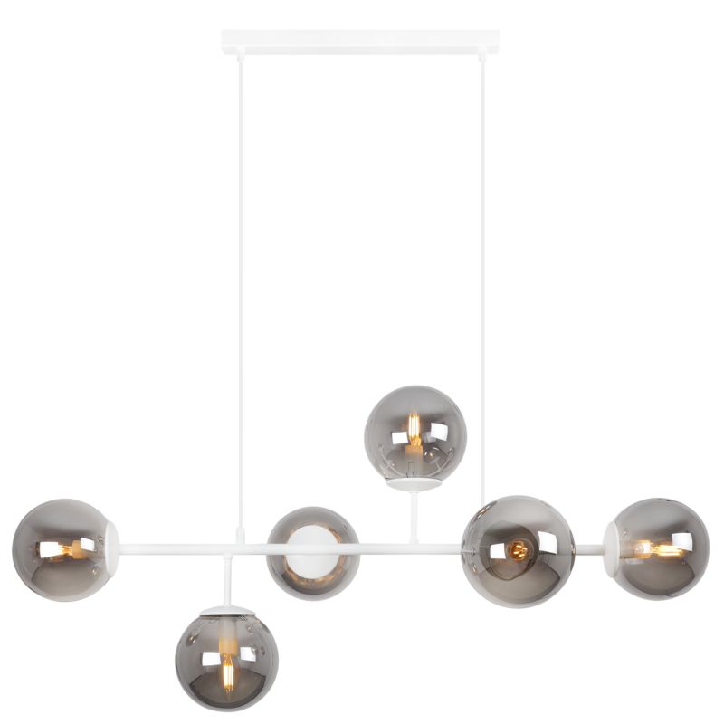 Lampa sufitowa wisząca Light Home LH Siena 6x E14 40W biały klosz grafitowy 1szt.