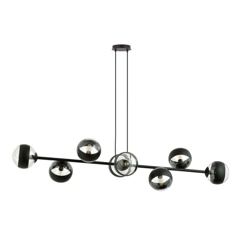 Lampa wisząca Emibig Rossi czarno-przezroczysty wym: 100 x 140 x 30 cm 8xE14 x 10W 1 szt.