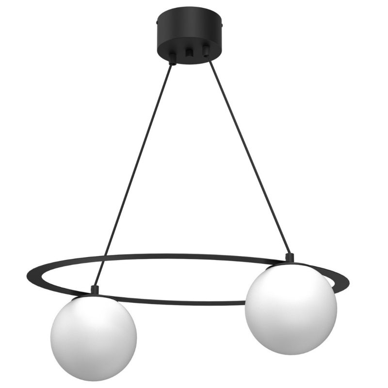 Lampa wisząca Luminex Ballo 5828 czarny matowa-biała ring 2xE27 x 15W 1 szt.
