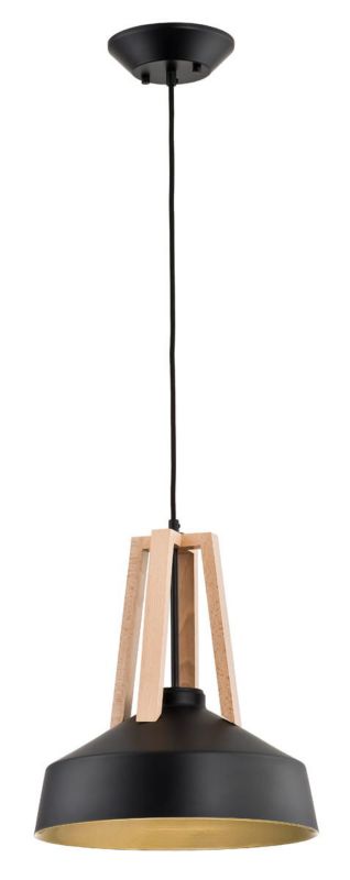 Lampa sufitowa Alfa Drop czarna-jasne drewno wym: 95 x 33 x 33 cm 1xE27 x 60W 1 szt.