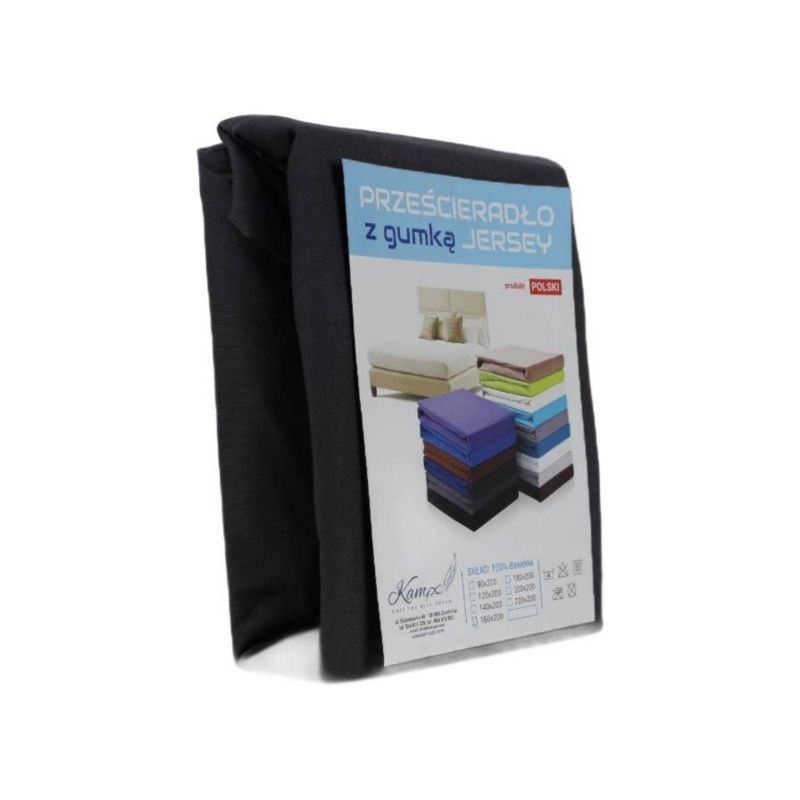 Prześcieradło z gumką Jersey VIP KAM-POL czarne 60x70cm 1 szt.
