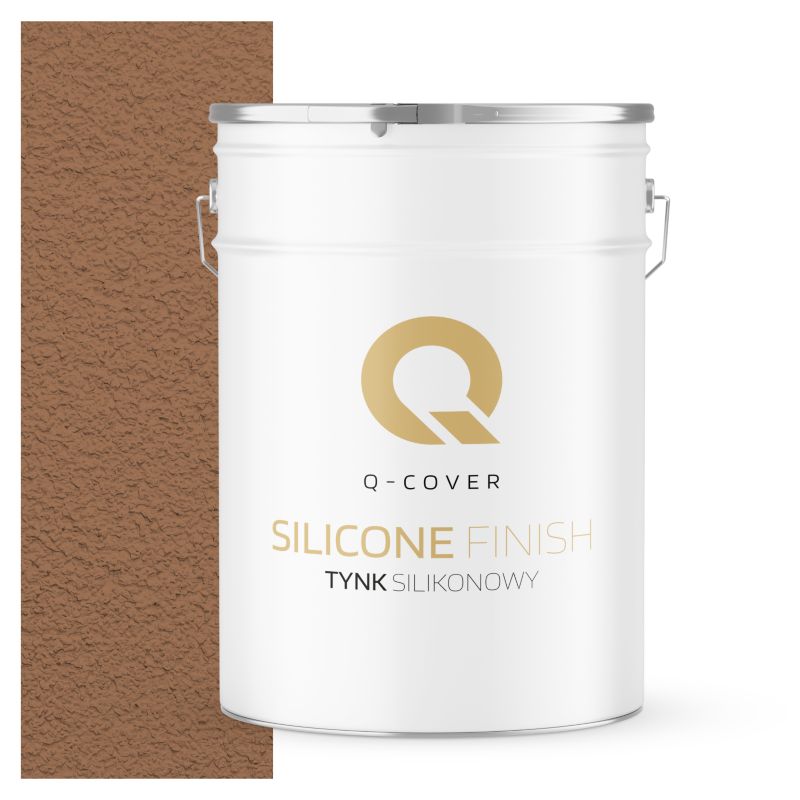 Tynk Silikonowy Elewacyjny Baranek 1.5mm Q-Cover Brązowy ciepły F576 25KG