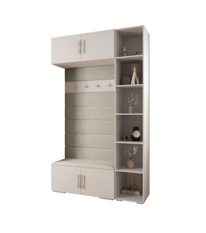 Garderoba do przedpokoju Abiks INOVA 3 Z20 biały+złoty+manila02 1 szt.