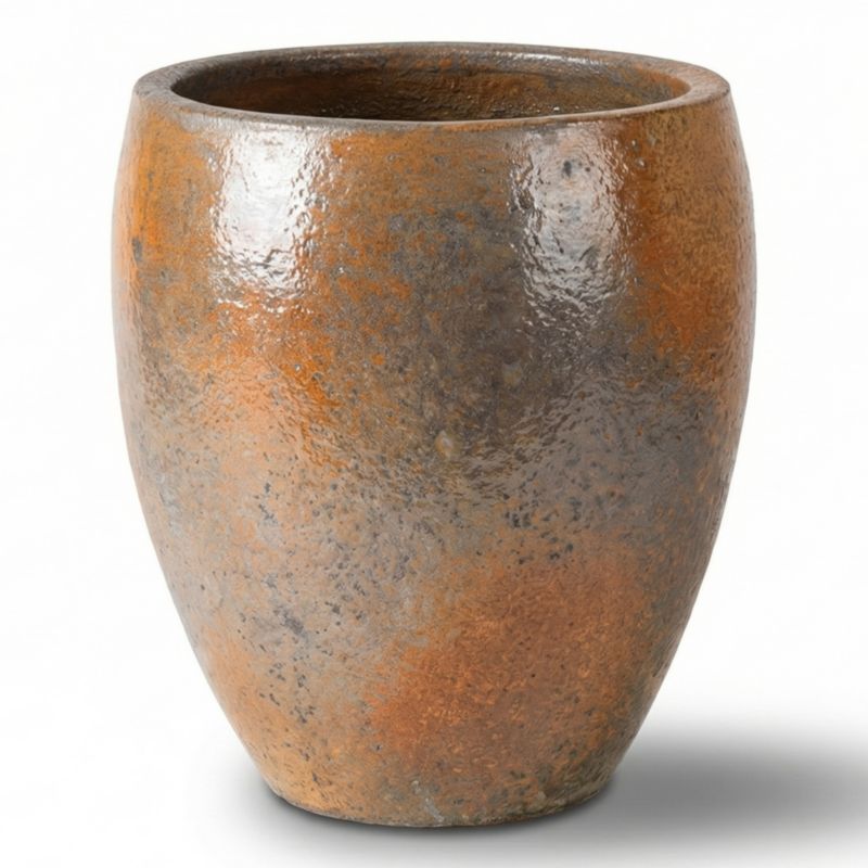 Doniczka ceramiczna Provencelia LAFONTAINE szkliwiona mrozoodporna 28 x 32 cm Brązowy z efektem rdzy 1szt