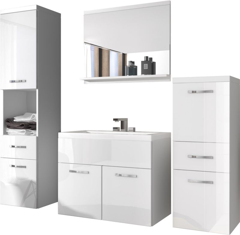 Zestaw mebli łazienkowych MINIO go for it ALBECK biały /biały połysk 1 kpl.