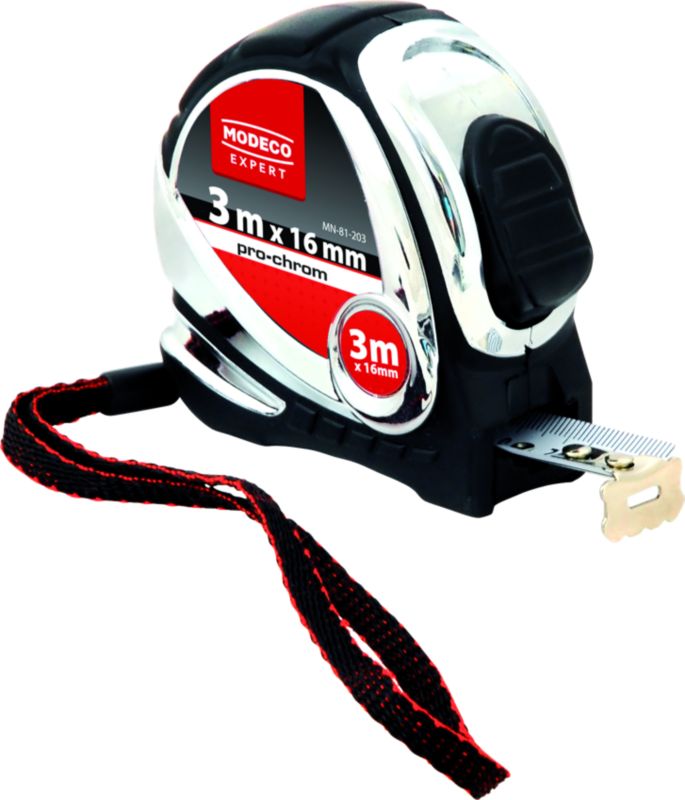 Miara zwijana Modeco Expert 8m x 25 mm pro chrom I CLASS - zawieszka plastikowa - 1 szt.