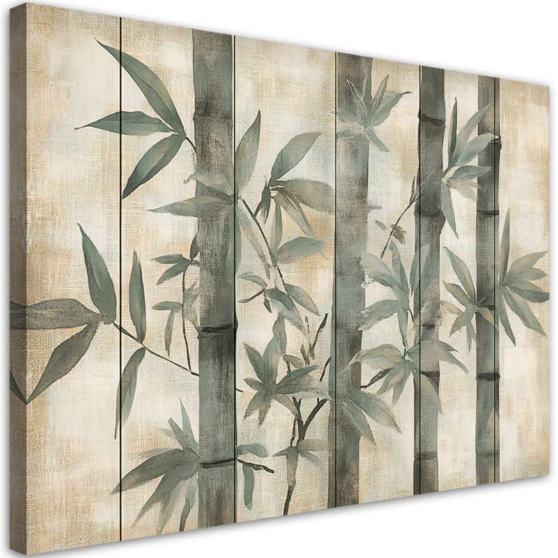 Obraz do salonu sypialni Feeby Rośliny Liście Vintage Beżowy 60x40 cm 1szt