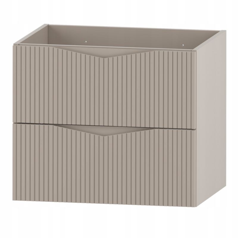 Szafka pod umywalkę 60 cm Furnidea beż ryflowana MDF wisząca CLEO 1 szt.