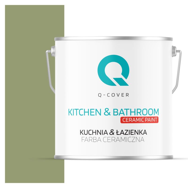 Farba Ceramiczna Kuchnia & Łazienka Q-Cover Zgniła zieleń ciemny H2231 Głęboki Mat 5L