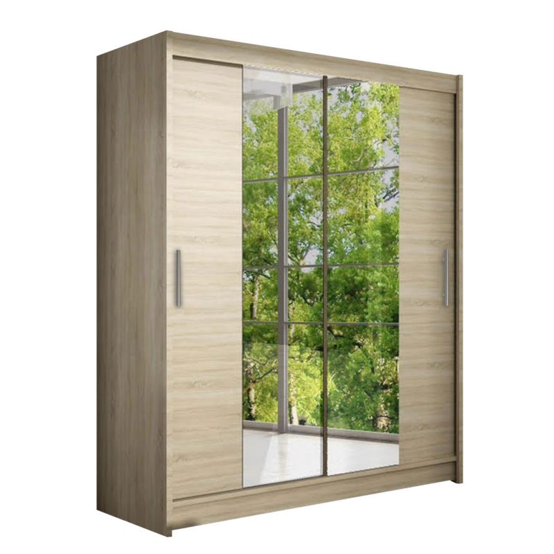 Szafa MIRJAN 24 z drzwiami przesuwnymi Presto II dąb sonoma/lustro 1 szt.