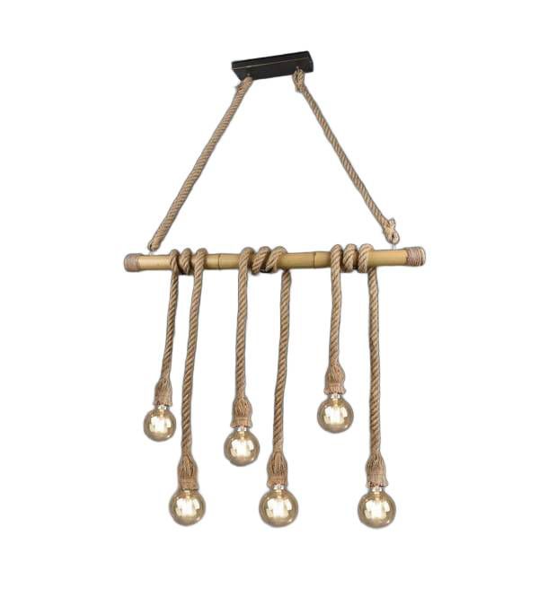 Lampa sufitowa wisząca RL Wilma brązowo-biała wym: 150 x 100 x 10 cm 6xE27 x 1 szt.