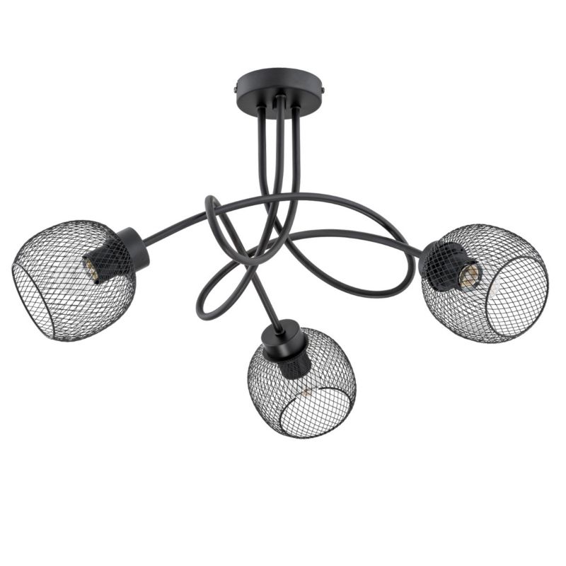 Lampa sufitowa Alfa PRAXIDE czarna 3xE27x15W wym:36x65x65cm IP20 -1 szt.