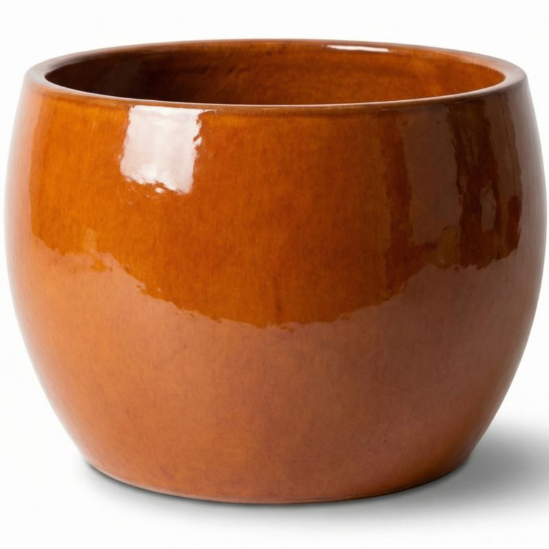 Doniczka ceramiczna Provencelia ROMULUS szkliwiona mrozoodporna 21 x 15 cm Tropikalny pomarańcz 1szt