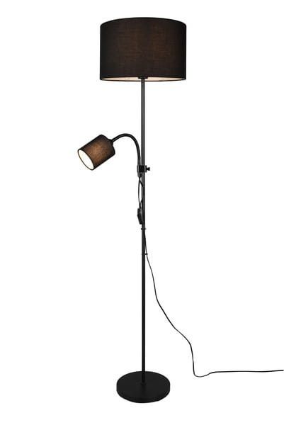 Lampa podłogowa stojąca RL Owen czarna lampka do czytania 2 x E14 / E27 x 52W wym: 160 x 36 x 36 cm - 1 szt.