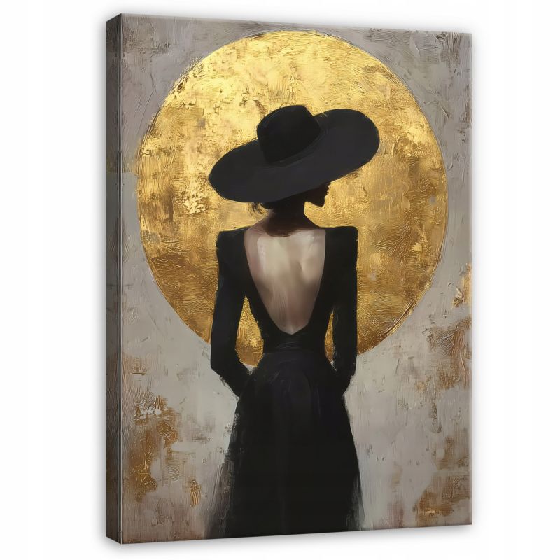 Obraz Kobieta W Kapeluszu Abstrakcja Loft WALLARENA 60x40 cm Obraz Ścienny Do Sypialni Salonu Na Płótnie Canvas 1 szt.