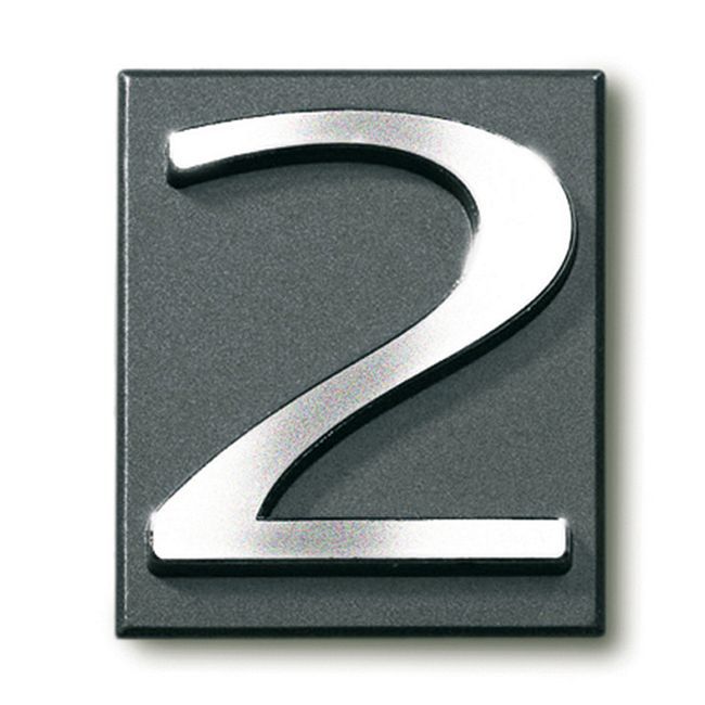 Cyfra 2 samoprzylepna z PCV 4 x 4,7 cm grafitowa