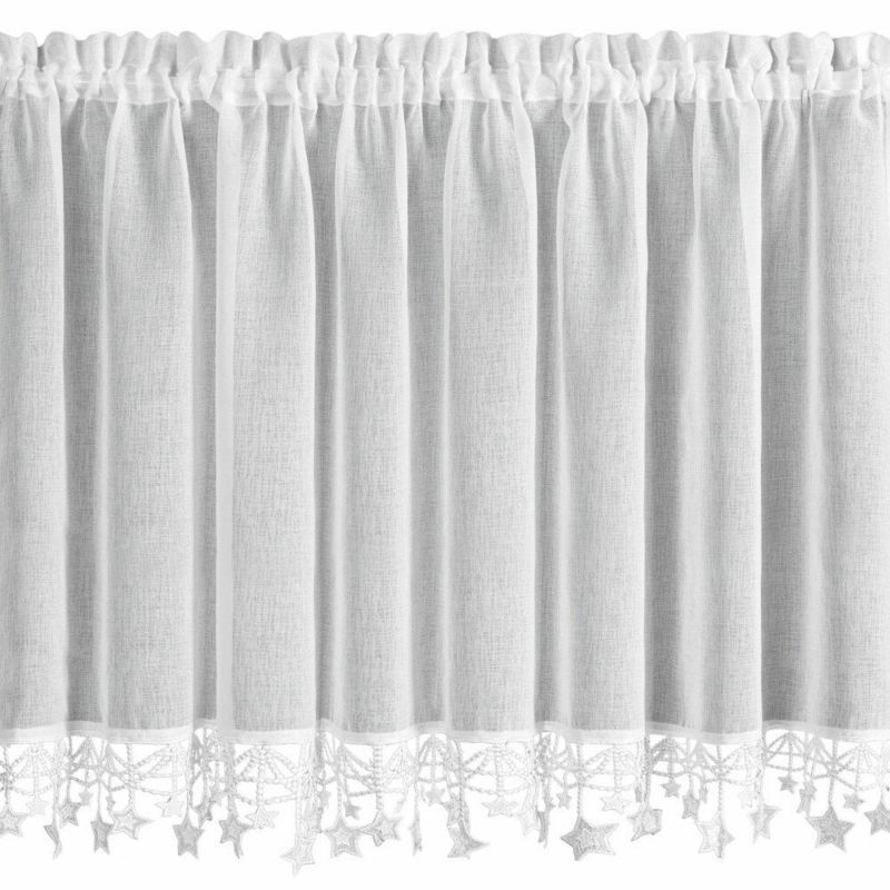 Zazdrostka Świąteczna Eurofirany 90X150 Cm Biała Gwiazdki 1 szt.