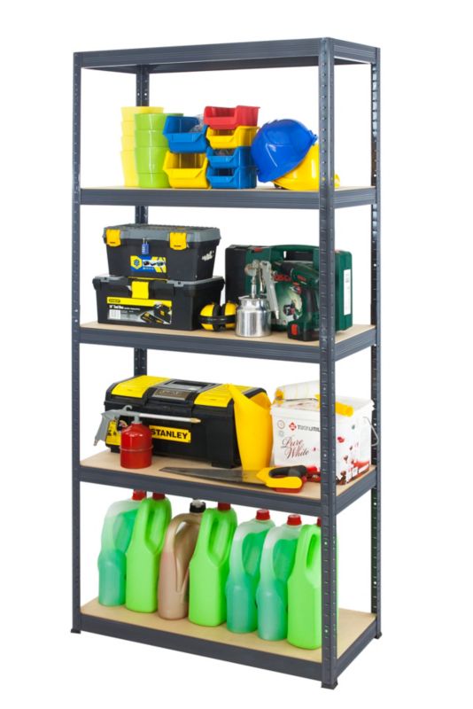 Regał metalowy MODO24 magazynowy grafit premium helios 213x75x35cm 5 półek po 350 kg 1 szt.