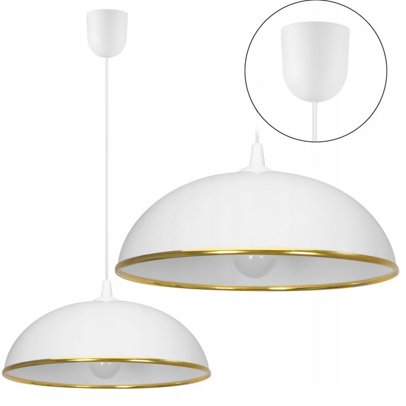 Żyrandol Urokliwe Wnętrza 36Cm Plastik Kuchnia Gold 0403 Biały Złoty - 1szt.