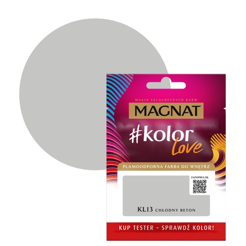 Tester farby plamoodpornej Magnat #kolorLove KL13 chłodny beton 0,025 l
